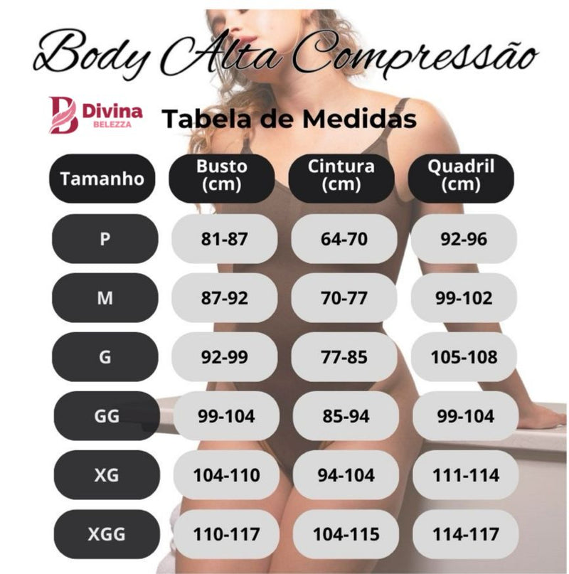 Body Alta Compressão - Efeito Curvas Naturais [COMPRE 1 LEVE 2]