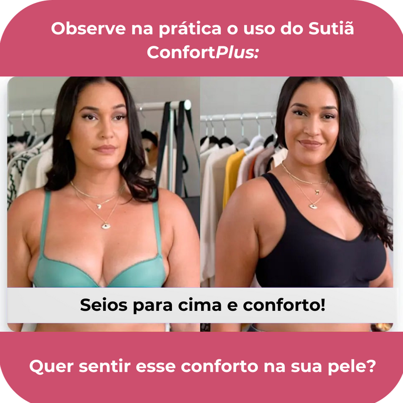 Sutiã ConfortPlus c/ bojo removível [COMPRE 1 LEVE 3 + FRETE GRÁTIS!]